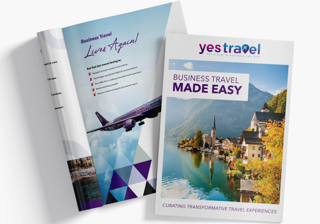 Company Profile featuring europe and plane, with headline that writes business travel made easy